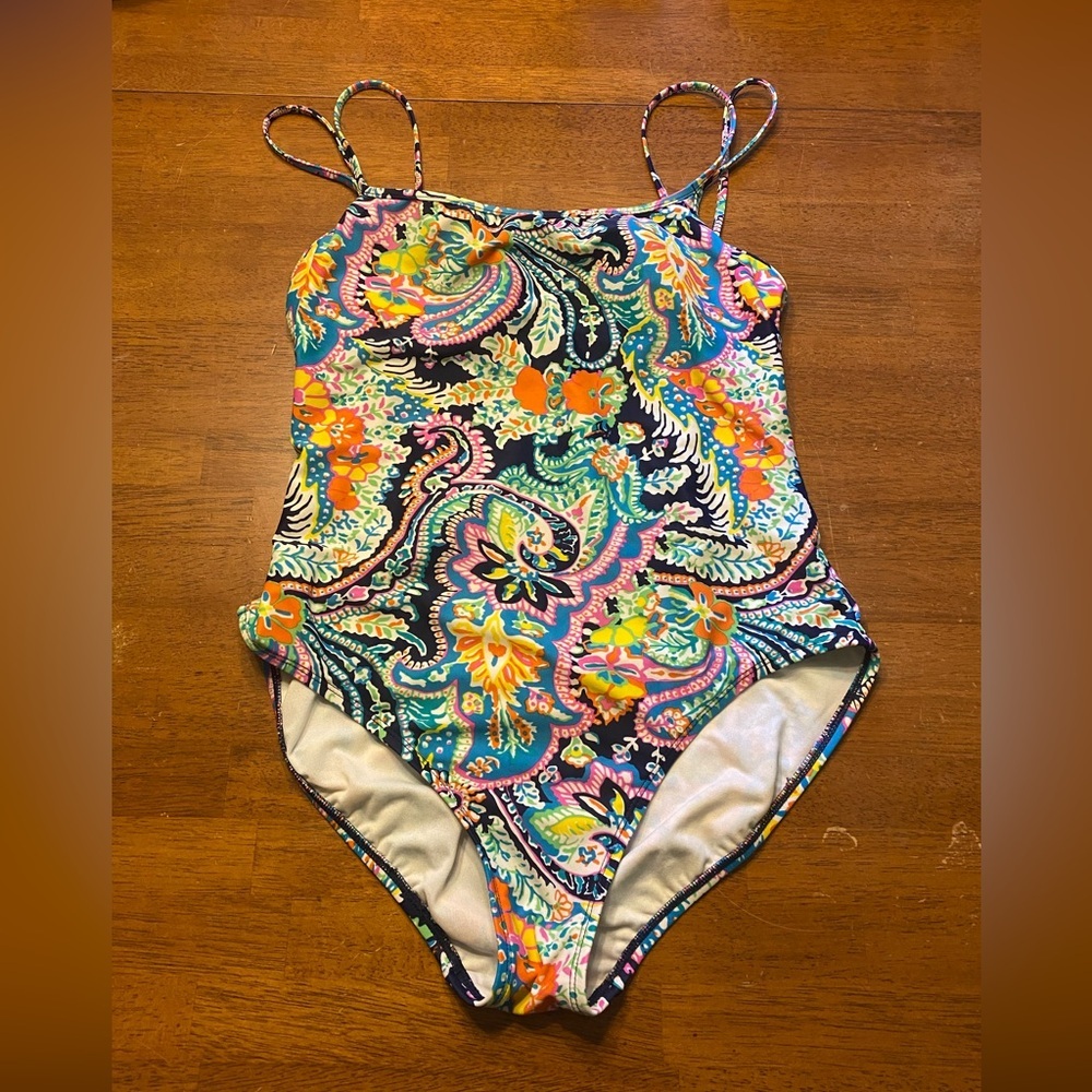 Lauren Ralph Lauren Multicolor Floral Paisley One-Piece Swimsuit/Bathing Suit